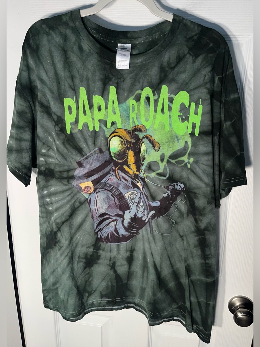 Papa Roach Shirt Size XL Green Tie Dye North American Tour Exterminator Rock